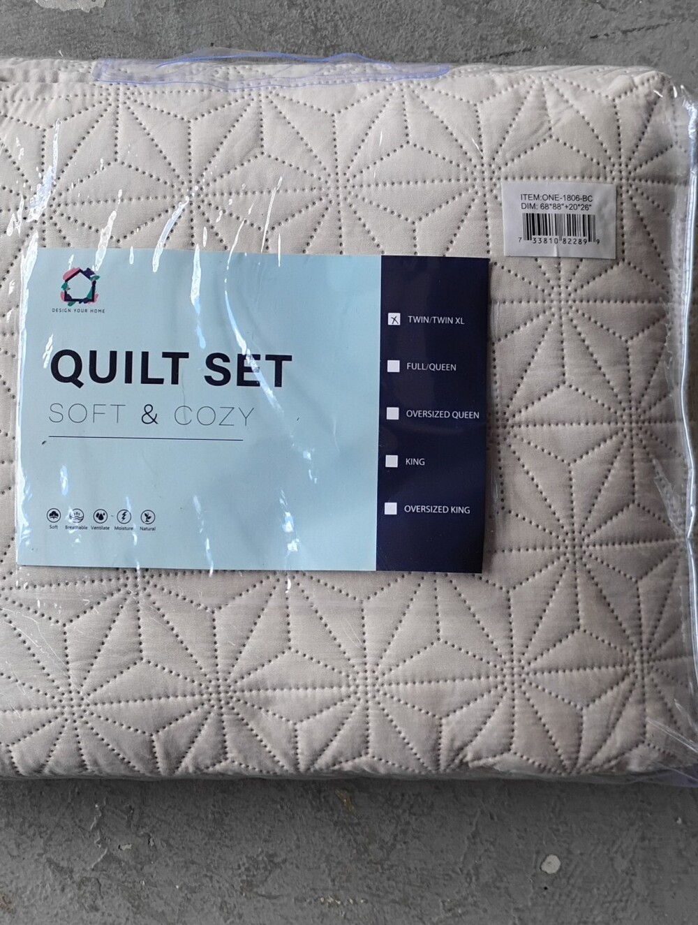 Quilt Set Soft & Cozy Twin - Beige